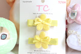 Adorable flower Hair Clip Set, purple, pink, yellow and blue (TC501-TC504)