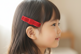 Velvet Hair Bow Clips in Red (one pair)(BS2091)