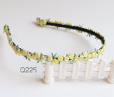 Classic Flower Headband(purple/ yellow/ red) (Q224/Q225/Q226)