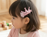 Pink and Silver Butterfly and Crown Baby Hair Clips (BC362-BC365)