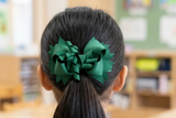 Beautiful Forest Green Big Hair Bow Clip of Good Hope School (BS2164)