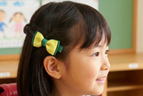 Classic Bow Hair Clips of Good Hope School / Yellow and Forest Green(one pair) (BS1663)