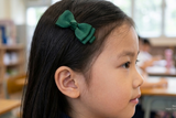 Classic Forest Green Hair Bow Clips of Good Hope School(one pair)(BS728)