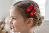 Classic Hair Bow Clips in Red (one pair)(BS2150)