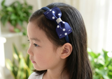 Navy Polka Dot headband (Q190)