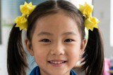 School Hair Ties in Yellow/ Forest Green/ Good Hope School (BS95/ BS98)