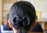 Large Black Bow School Elastic Hair Tie(BS1799)
