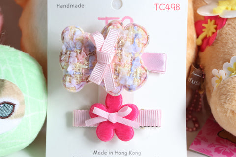 Lovely Bear Hair Clip Set, Pink, yellow and blue (TC498-TC500)
