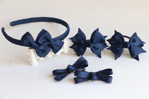 School Hair Accessories, Navy (BSP01)