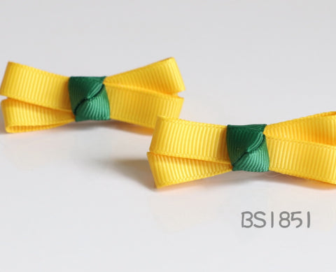 School Hair Accessories, Good Hope / Yellow and Dark Green (BS1851-BS1855)