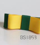 School Hair Accessories, Good Hope / Yellow and Dark Green (BS1851-BS1855)