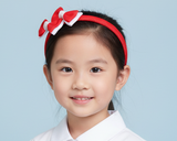 School Hair Accessories in Red and White (BS1594)