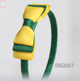 School Hair Accessories, Good Hope / Yellow and Dark Green (BSQ267-BSQ270)