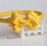 School Hair Accessories, Good Hope / Yellow and Dark Green (BSQ267-BSQ270)