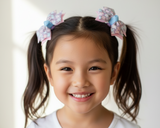 Floral-print Hair Ties, purple and green (T129, T97, T78)