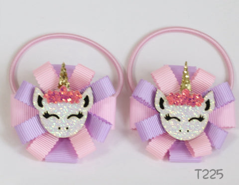 Hair Ties with Glitter Unicorn (T225)