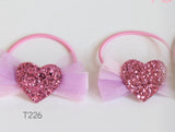 Hair Ties with Glitter Heart (T226)