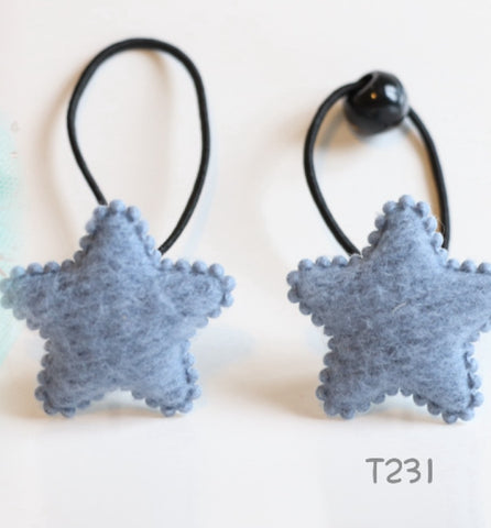 Hair Ties with Demin Stars (T231)