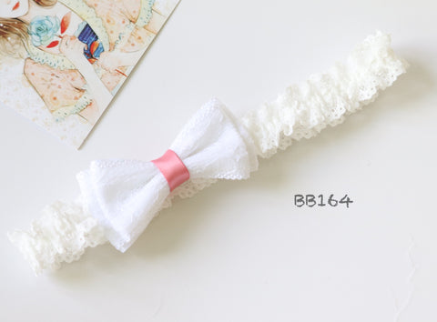 Classic White Lace Baby Headband (BB164)