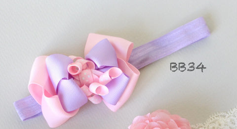 Purple Bow Baby Headband (BB34)