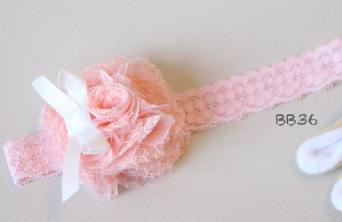 Pink Flora Baby Headband (BB36)