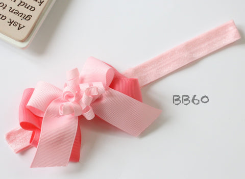 Eye-catching Pink Bow Baby Headband (BB60)