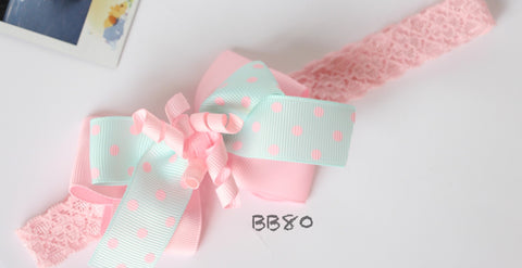 Big Pink Bow Baby Headband (BB80)