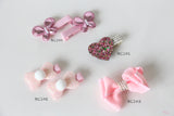 Lovely Pink Butterfly, Heart Bows Baby Hair Clips (BC100-BC103)