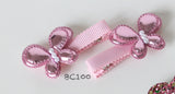 Lovely Pink Butterfly, Heart Bows Baby Hair Clips (BC100-BC103)