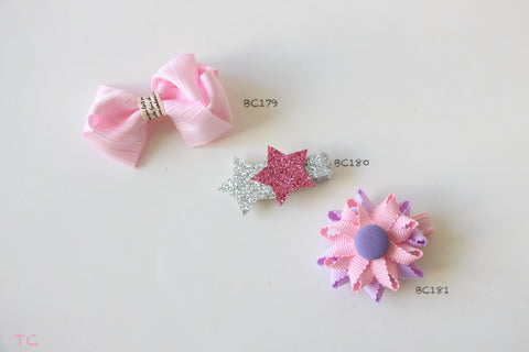 Pink Baby Hair Clips (BC179-BC181)