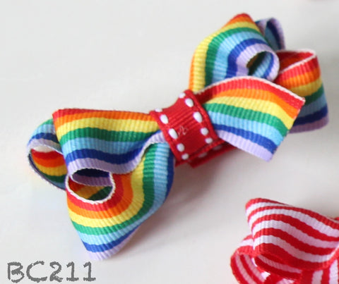 Classic Striped Bow Baby Hair Clips (BC211-BC220)