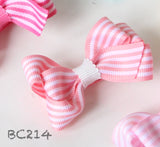 Classic Striped Bow Baby Hair Clips (BC211-BC220)