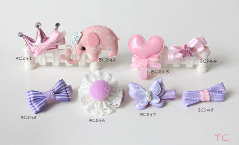 Pink and Purple Baby Hair Clips (BC241-BC248)