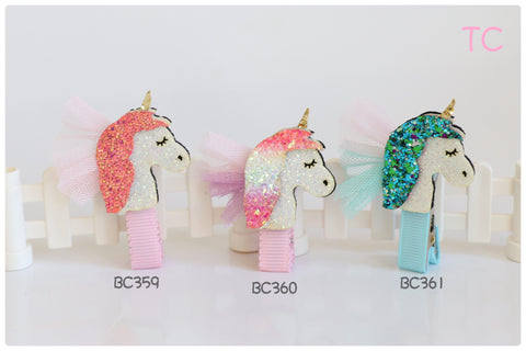 Unicorn Baby Hair Clips (BC359-BC361)