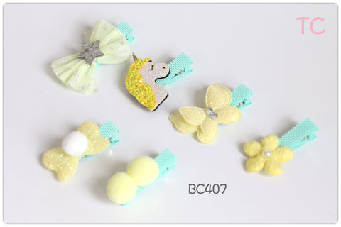 Yellow Baby Hair Clip Set (BC407)