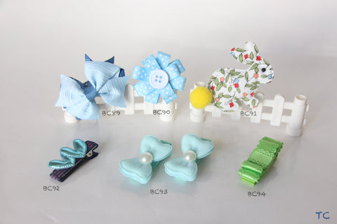 Blue and Green Baby Hair Clips (BC89-BC94)