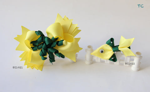 School Hair Accessories, Yellow/ Dark Green/ Good Hope (BS1021-BS1022)