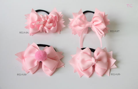 School Hair Accessories, Pink (BS1036-BS1039)