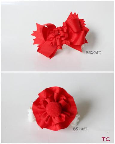 School Hair Accessories, Red (BS1050-BS1051)