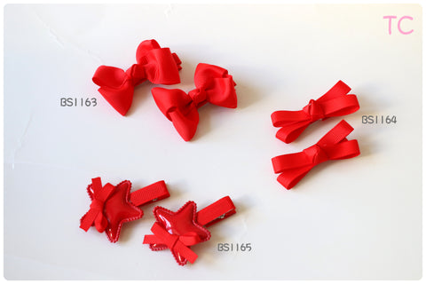 School Hair Accessories, Red (BS1163-BS1165)