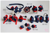 School Hair Accessories, Navy and Red (BS1318-BS1322)