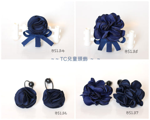 School Hair Accessories, Navy (BS134-BS137)