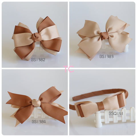 Brown School Hair Accessories, Brown (BS1382-BS1384)