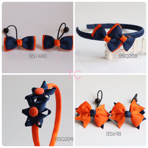 School Hair Accessories, Orange/ Beige/ HKUGAP/ St Mary (BS1480-BS1480)