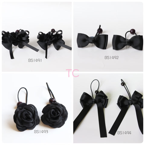 School Hair Accessories, Black (BS1484-BS1490)