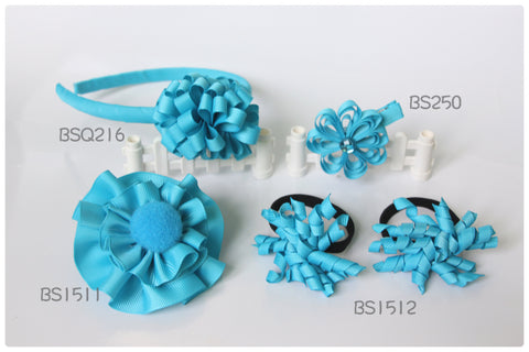 School Hair Accessories, Navy/ Royal Blue/ Light Blue/ DGJS (BS1511-BS1512)