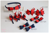 School Hair Accessories, Navy and Red (BS1525-BS1527)