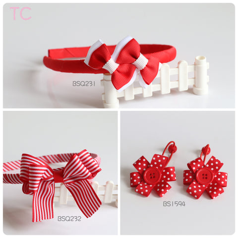 School Hair Accessories, Red (BS1594)