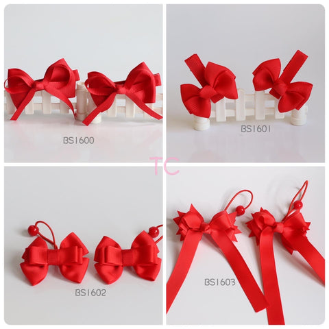 School Hair Accessories, Red (BS1600-BS1603)