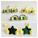 School Hair Accessories, Good Hope / Yellow and Dark Green (BS1673-BS1676)